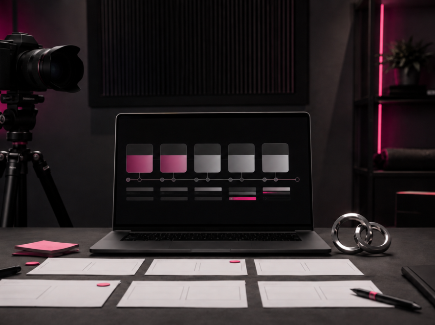 Creator studio prepared for planning a long-term brand partnership campaign