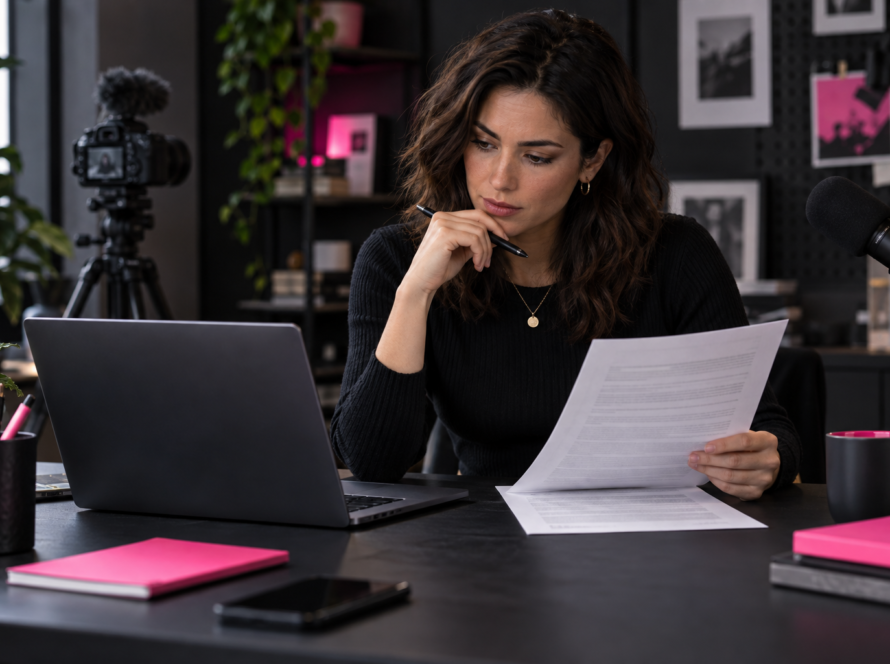 Creator reviewing a sponsorship agreement for warning signs before signing