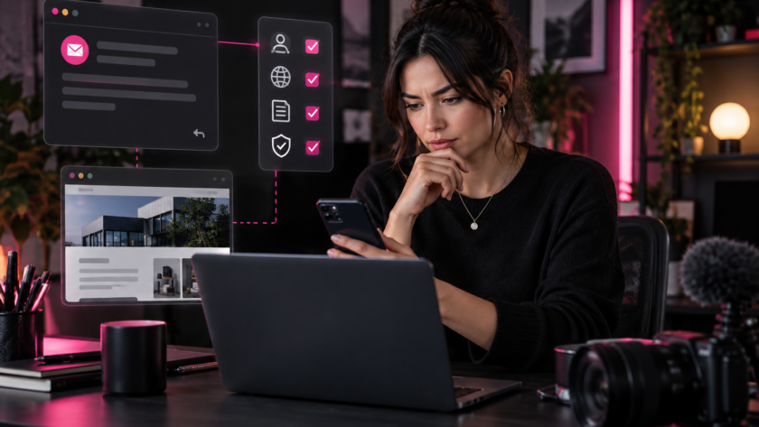 Creator independently verifying the sender and website behind a brand collaboration email